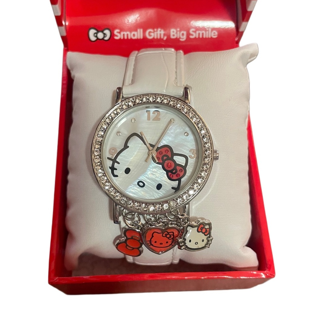 Hello Kitty Silver and Red Charm Watch